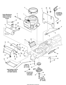 Engine Group - 30hp Briggs And Stratton, Twin Diagram and Parts List for 107250070 (2691088-00)(2012) Briggs and Stratton Lawn Tractor